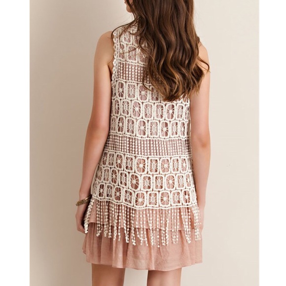 Crochet Overlay Ruffle Swing Dress - Picture 3 of 4