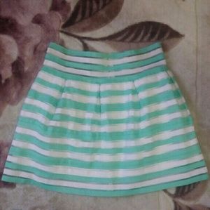 White & Turquoise Striped Skirt