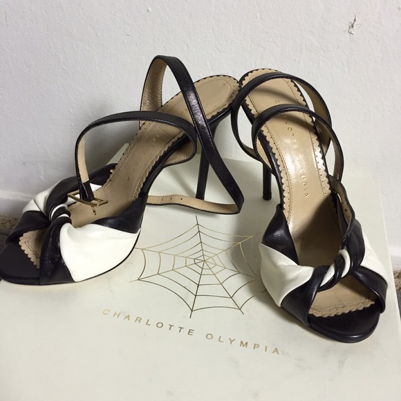 Charlotte Olympia twisted knot b&w sandal