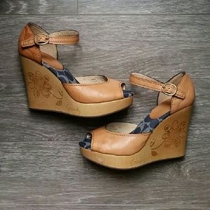 Coach | Vanna Wood & Denim Wedges