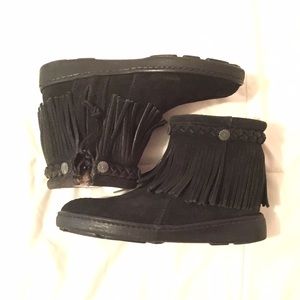 Minnetonka Fringe Ankle Boots