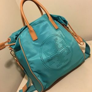 Tory Burch Turquoise Perforated Crossbody