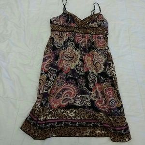 Ruby Rox cheetah/paisley print dress