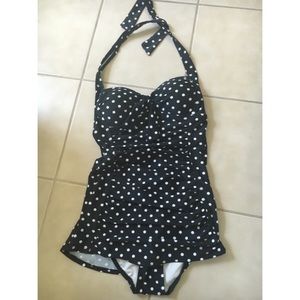 Retro Style Polka Dot One Piece Bathing Suit