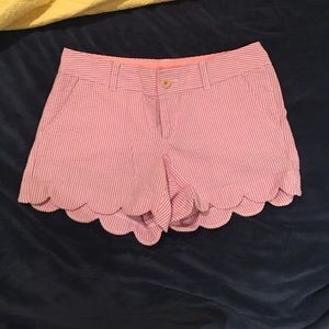 Lily Pulitzer pink pinstripe "buttercup short"