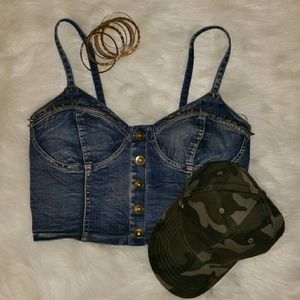 EUC| Jean studded crop top
