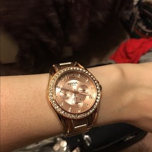 Rose gold Fossil watch!!!