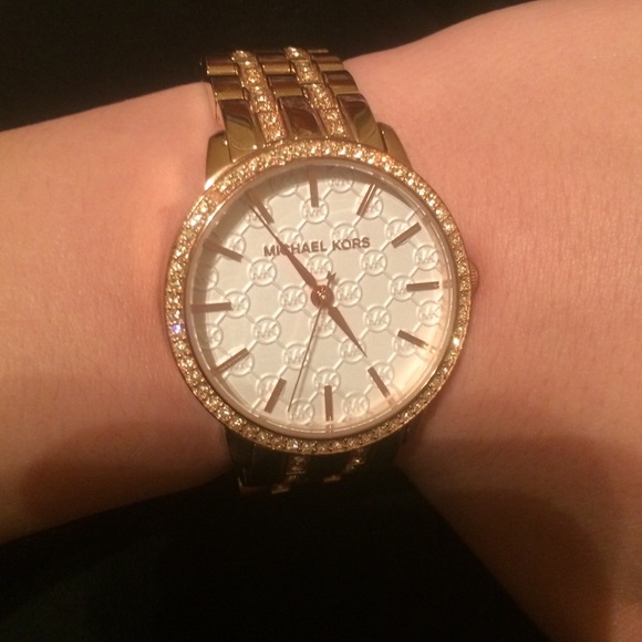Michael Kors Rose Gold-Tone Glitz Lady Nini Watch