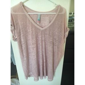Pink Vintage/Acid Wash Drapey TShirt