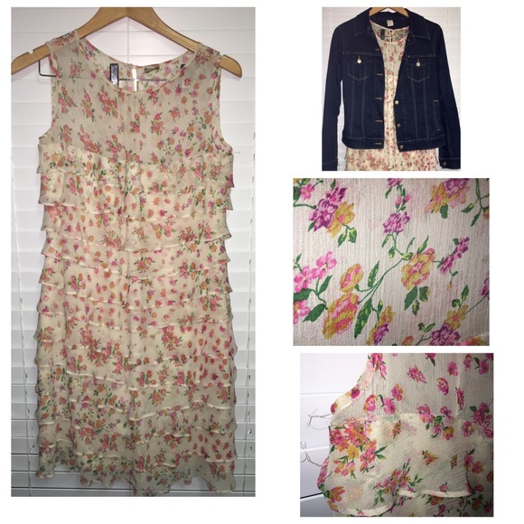 Silk Ruffle Layer Tier Dress