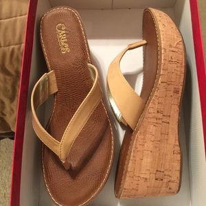 Carlos Santana wedges/nude.