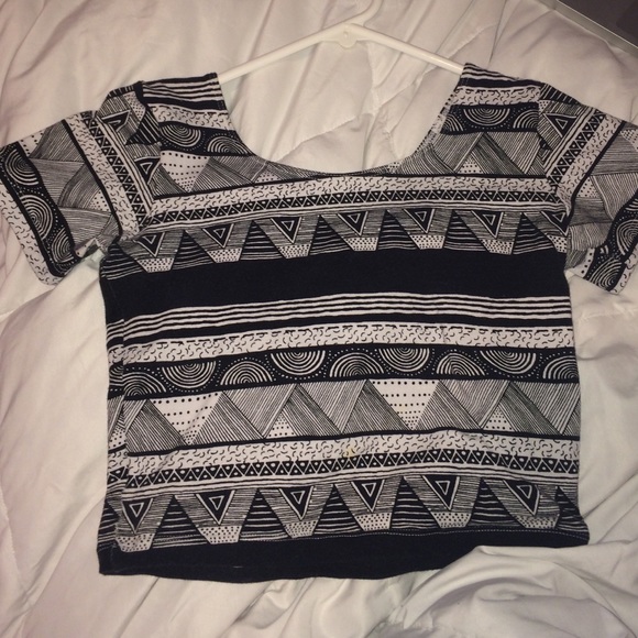 Tribal print tight crop top