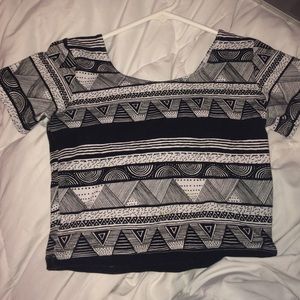 Tribal print tight crop top