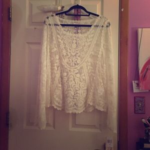 WILLING TO NEGOTIATE! 😊 Cream lace blouse