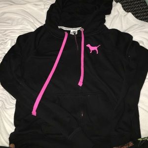 Black VS PINK Zip-up Sweatshirt