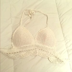 White Crochet Bralette