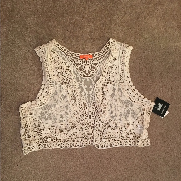 White lace shrug.