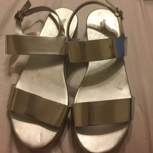 White and Silver Chunky Sandals
