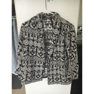 VINTAGE Black & White Patterned Dress Jacket