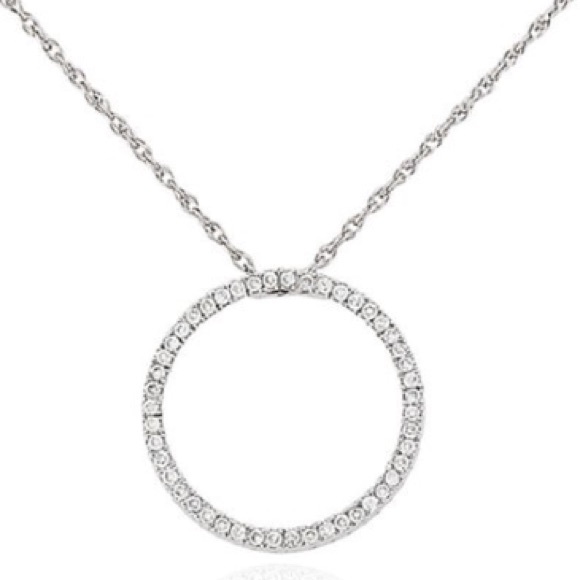 Authentic Open Circle Diamond Pendant Necklace