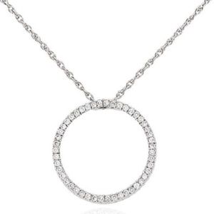 Authentic Open Circle Diamond Pendant Necklace