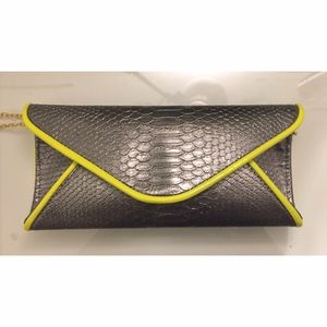 ESSENTIEL ANTWERP SILVER & NEON CROC CLUTCH