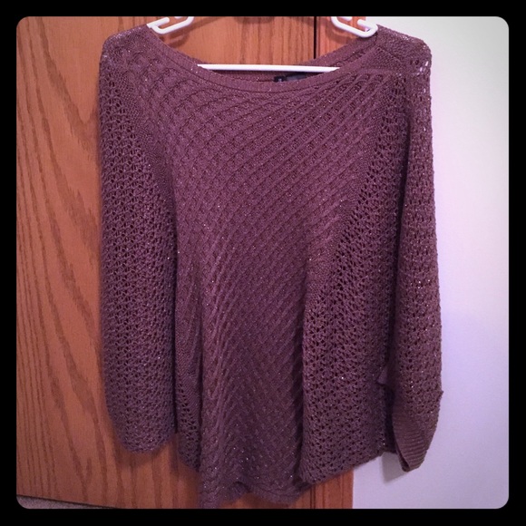Bisou Bisou Brown Sweater with Gold Flecks