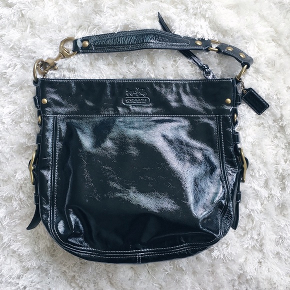 COACH // Black Buckle Shoulder Purse - Picture 1 of 4