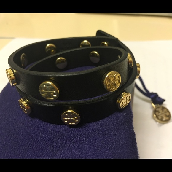 Tory Burch Double Wrap Stud bracelet.