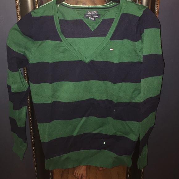 Navy and forest green striped tommy hilfiger