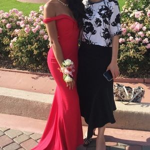 Red Off the Shoulder Dress