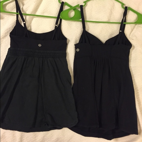 2 lulu lemon lingerie style tops. Black. Size 4