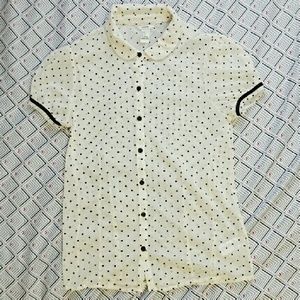 Polka dot button down blouse