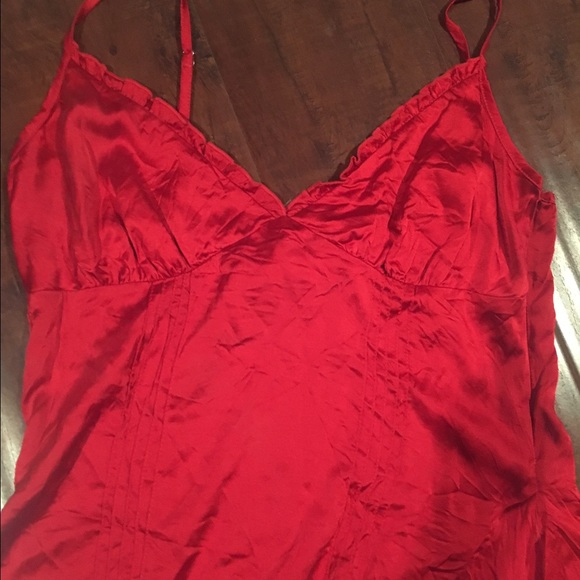 Bebe Red Silk Tank ~ medium