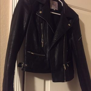 Zara faux moto leather jacket