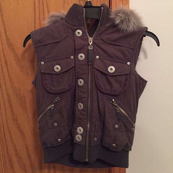 B.B. Dakota Grey Hooded Vest
