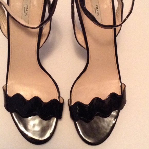 PRADA Black Patent Strappy Heels - Picture 2 of 4