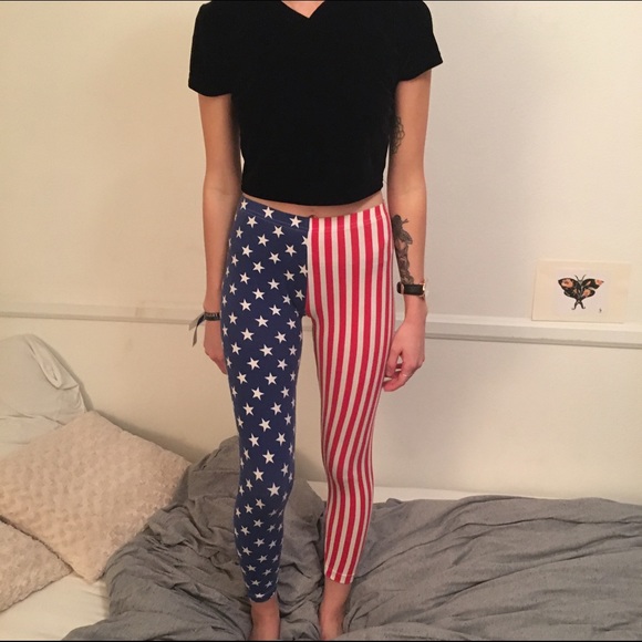 American flag American apparel leggings