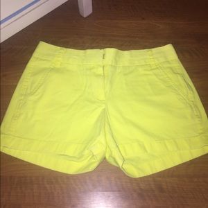 J. Crew neon yellow 4" chinos