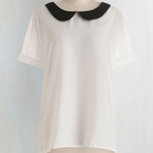 White Peter Pan collar top