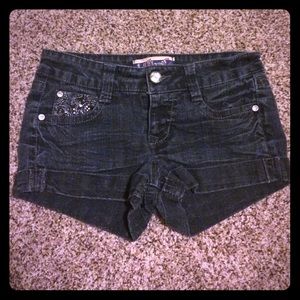 Wallflower dark denim shorts