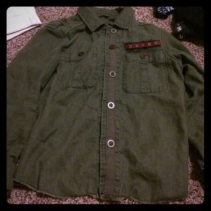 Army jacket with sweater panel