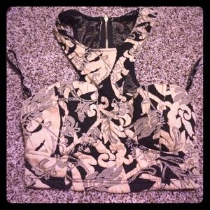 Black and gold crop top