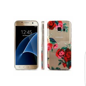 Samsung Galaxy S7 Edge Clear Case w/ Rose Design