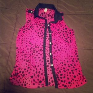 Pink button up shirt