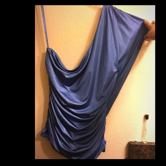 One shoulder, rouched bottom top by BCBG