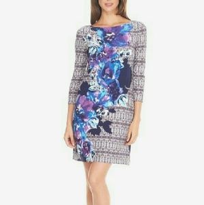Printed Boat Neck Dress