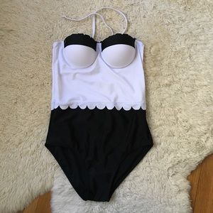 Black & White One Piece Swimswuit