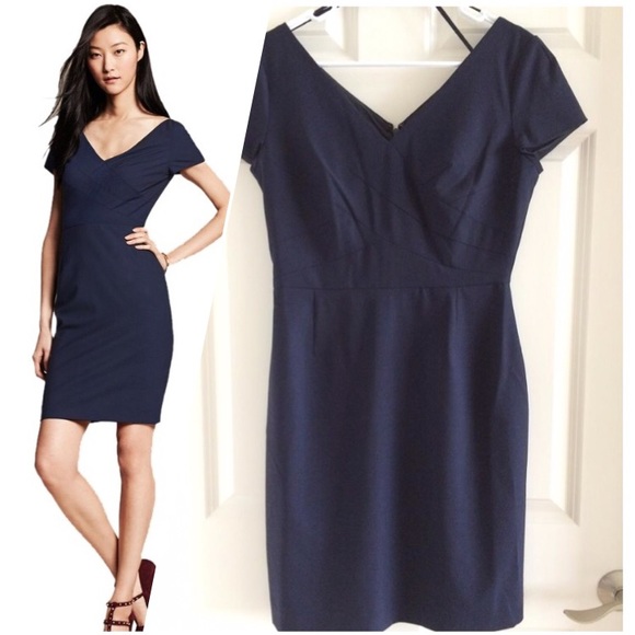 Banana Republic Navy Suiting Dress