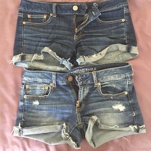 Two pairs of American eagle shorts